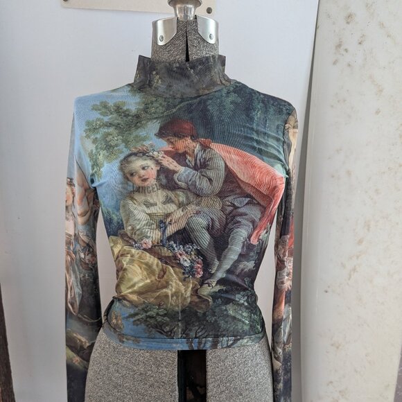 Current Mood Tops - mesh LS turtleneck